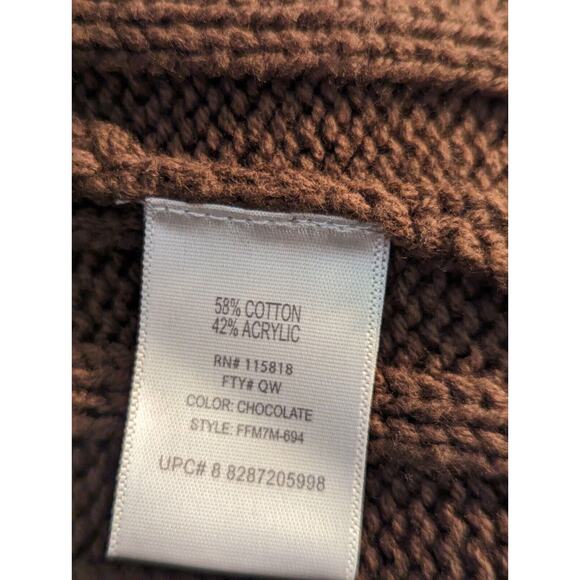 Metro 7 Women's Chocolate Brown Open Front Short Sleeve Cardigan Size Large - Picture 7 of 9